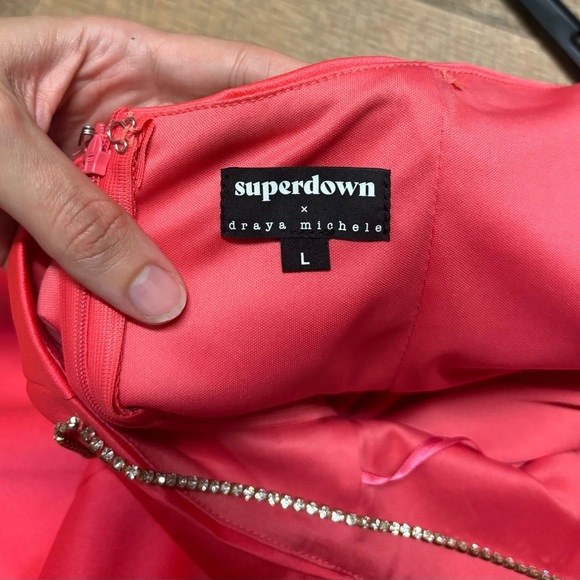 NWT Superdown Draya Michelle Revolve Crystal Strap Pink Mini Dress Size Large - Picture 4 of 7
